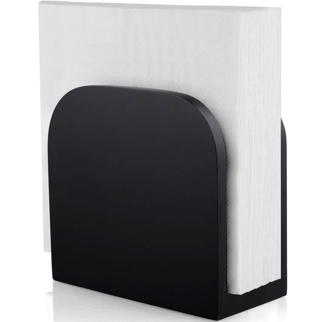 Servilleteros de pie de madera negros para cocina 