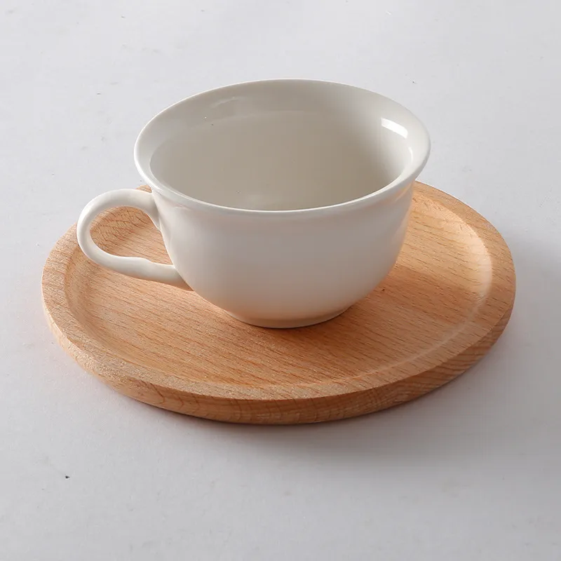 resistentes Juego de platos de postre y cena de madera de haya redondos decorativos resistentes Juego de platos de postre y cena de madera de haya 