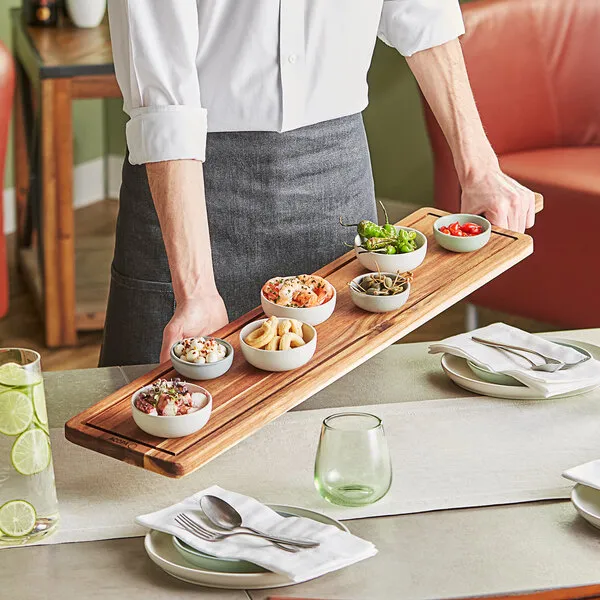 Tabla de servir de madera con forma de paleta larga Tabla de charcuter&iacute;a para eventos 
