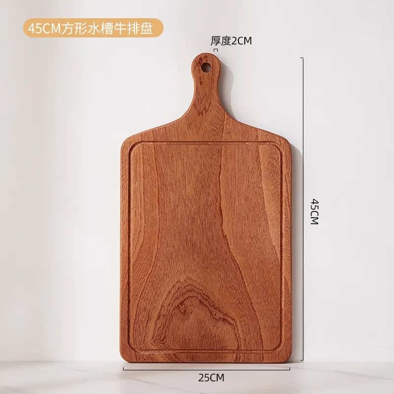 Tabla de servicio de madera de &eacute;bano vendedora caliente para sushi de charcuter&iacute;a de queso de pizza