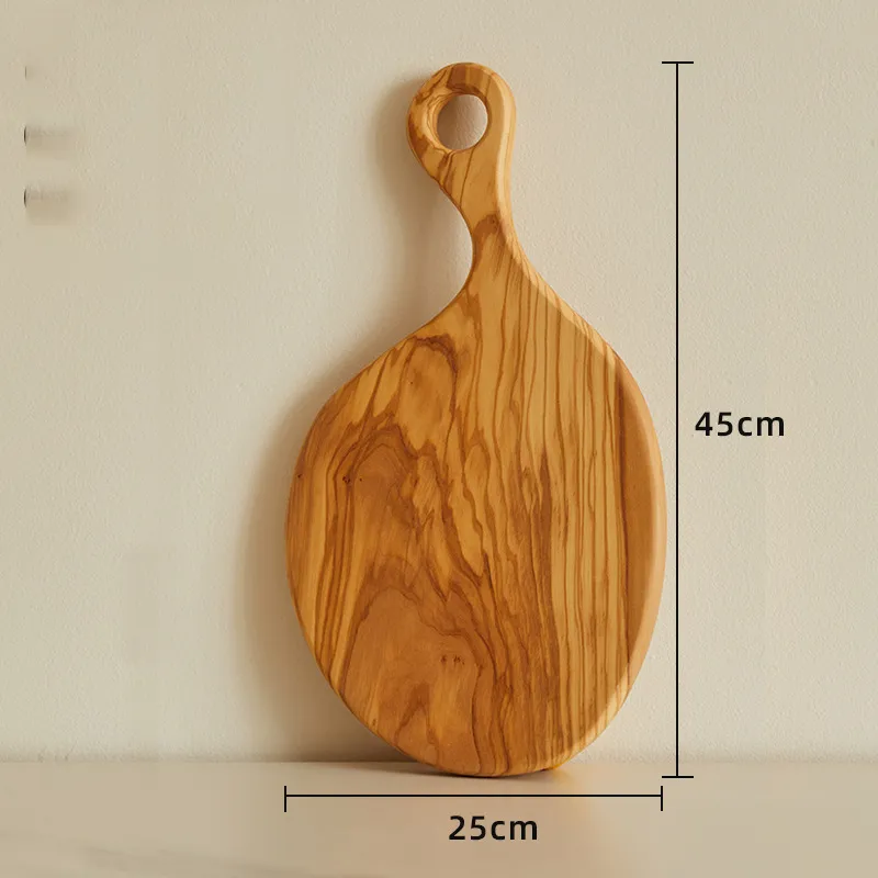 Diseños de cocina personalizados Bandeja de madera de olivo, tabla de quesos con asa