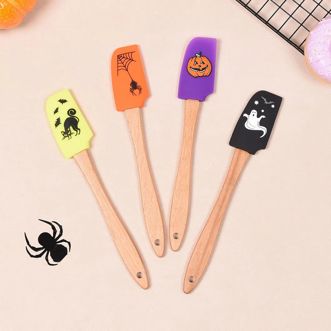 silicona impresa estilo Halloween con mango 