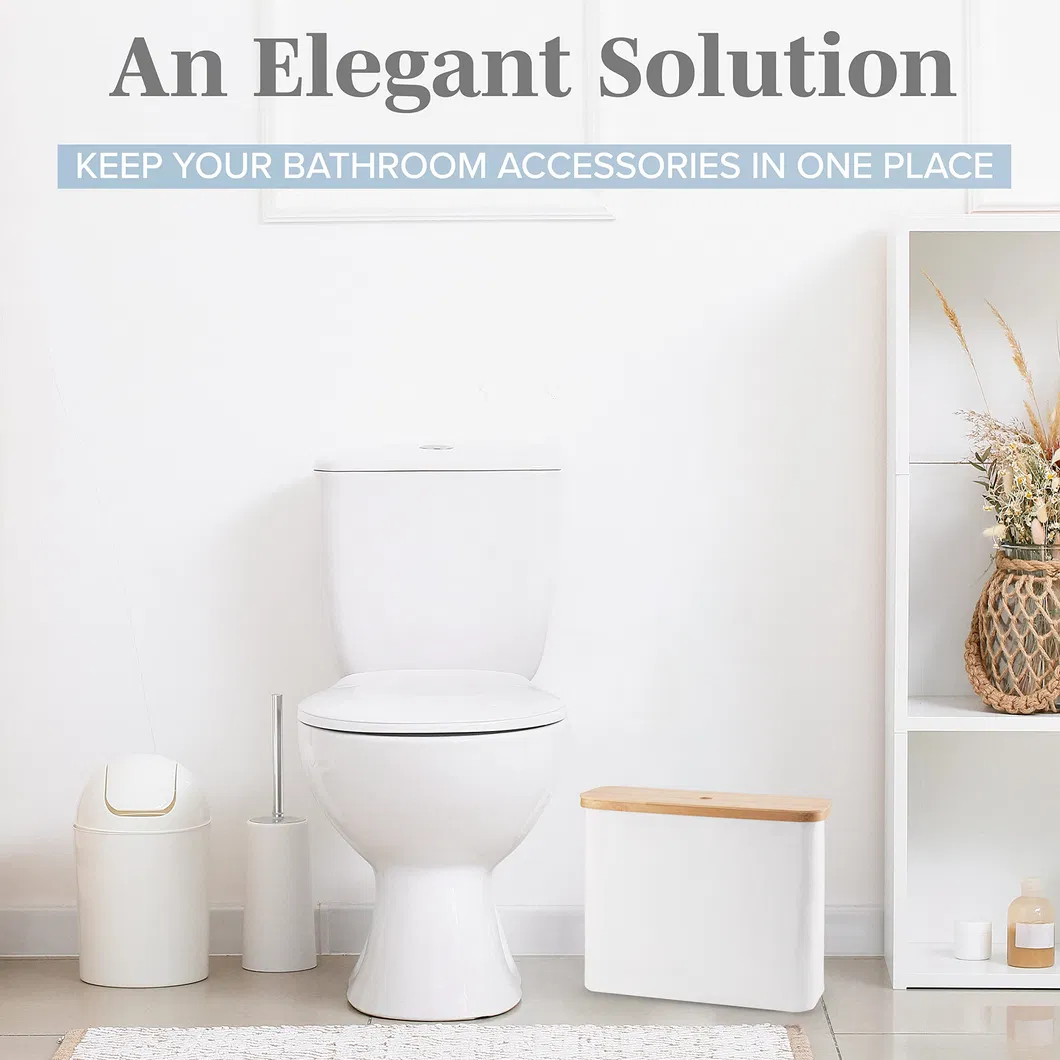 Cesta de almacenamiento de papel higi&eacute;nico para ba&ntilde;o de color blanco 