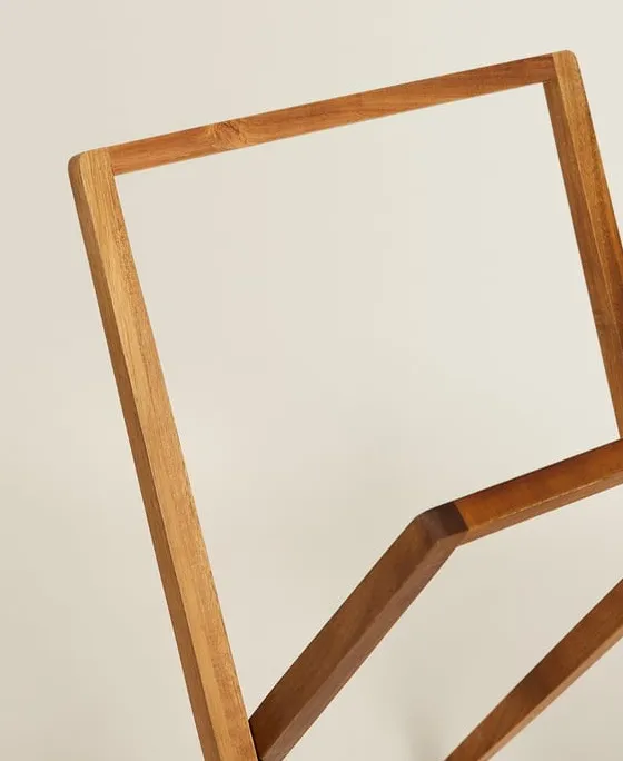 Toallero de baño de madera de acacia plegable, estante de secado, estantes colgantes de madera