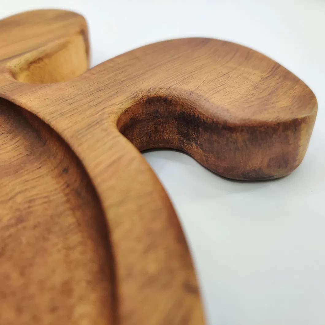 animal, juego de 2 Bandeja/plato para servir de madera de acacia con forma de animal, juego de 2 Bandejas/