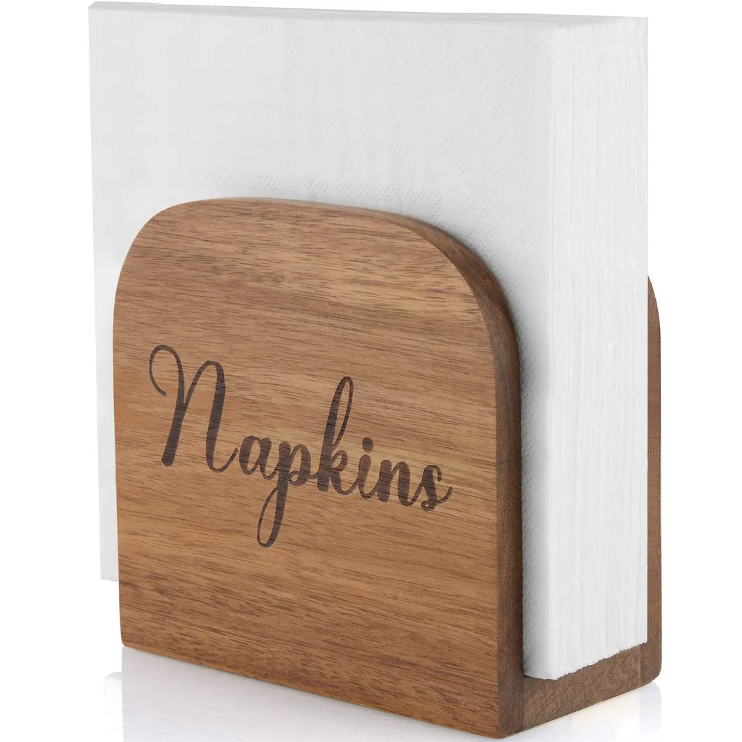 Servilletero de madera de acacia para mesa 