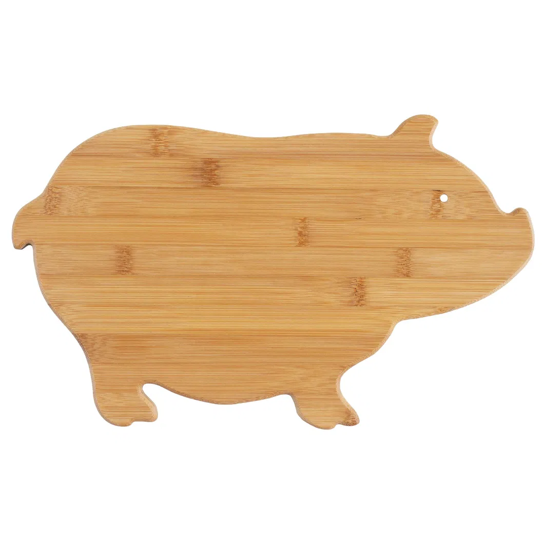 cerdo para uso en la cocina Adorable tabla para cortar frutas de bamb&uacute; con forma de cerdo para uso en la cocina