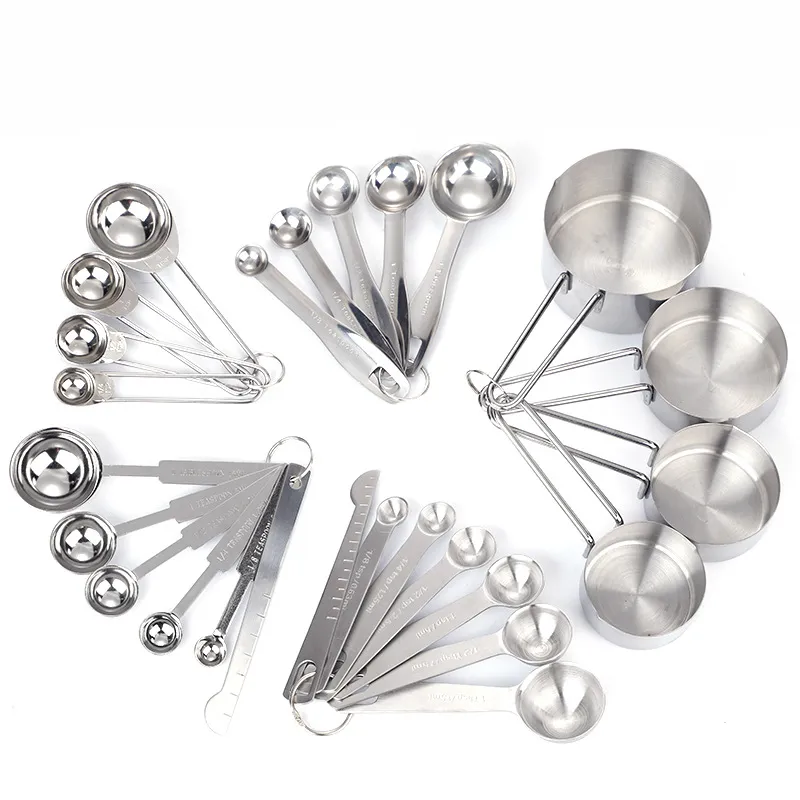 Juego de cucharas medidoras de acero inoxidable premium para cocinar y hornear con precisi&oacute;n 