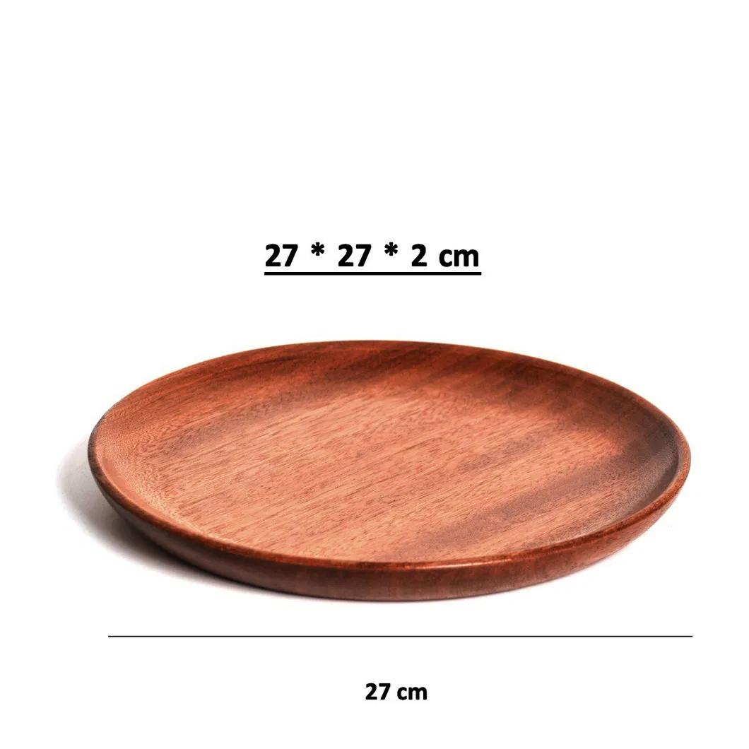 Juego de platos llanos redondos de madera para discos, frutos secos, postre, snack