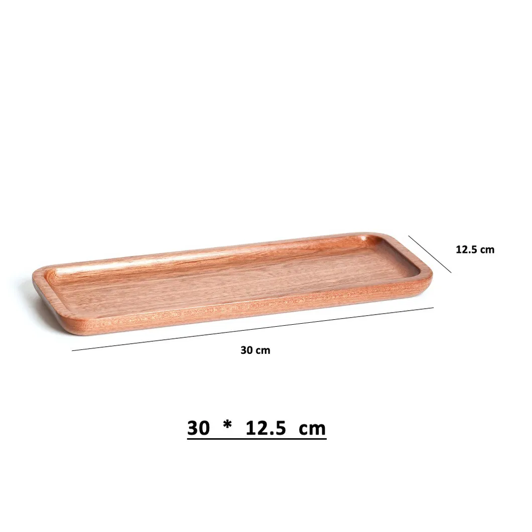 , bandeja rectangular decorativa de madera para servir, plato de t&eacute;, bandeja de vajilla para frutas/verduras/pan