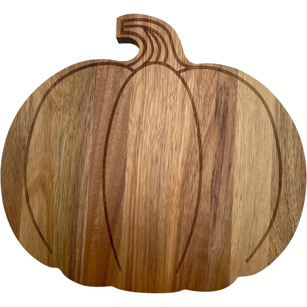 Tabla de cortar de madera de acacia con forma de calabaza, tabla para servir para cocina 