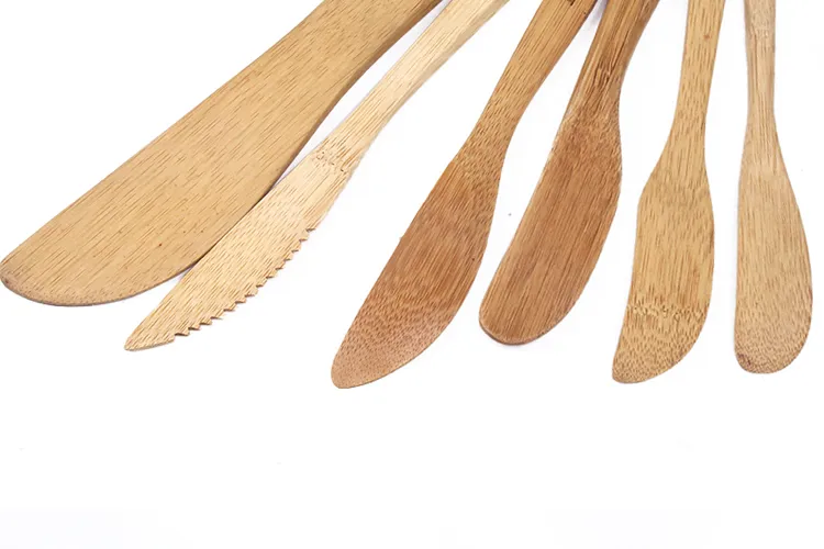 Fabricaci&oacute;n de cuchillo de mantequilla de bamb&uacute; de dise&ntilde;o personalizado, cuchillo para acampar, cuchillo para beb&eacute; para cocina