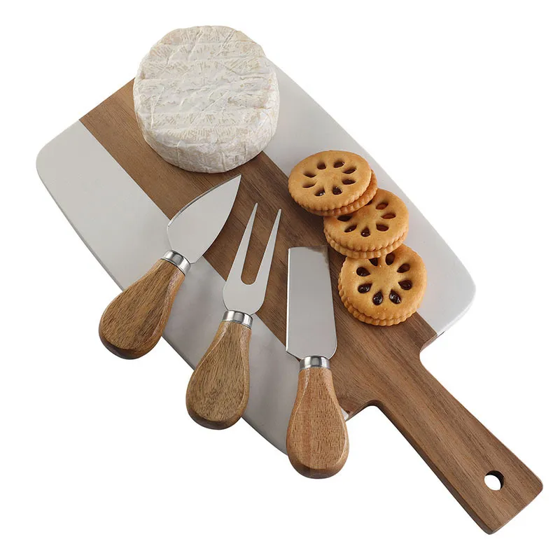 Tabla para cortar queso de mármol más vendida con juego de cuchillos