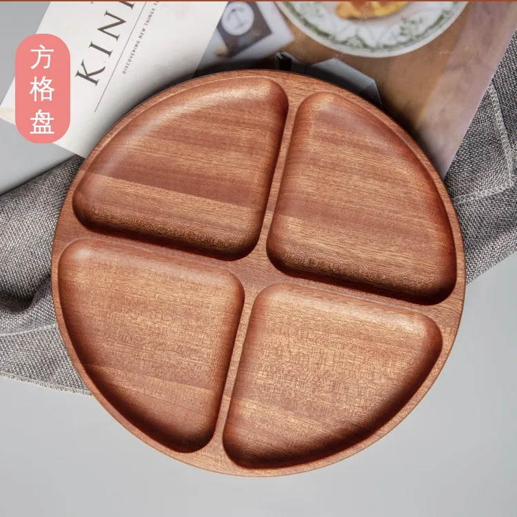 Vajilla reutilizable de madera de &eacute;bano en forma de coraz&oacute;n Plato de frutas y comida