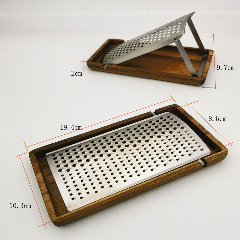 New Removalbe Rallador de acero inoxidable con caja base de madera para queso/lim&oacute;n 