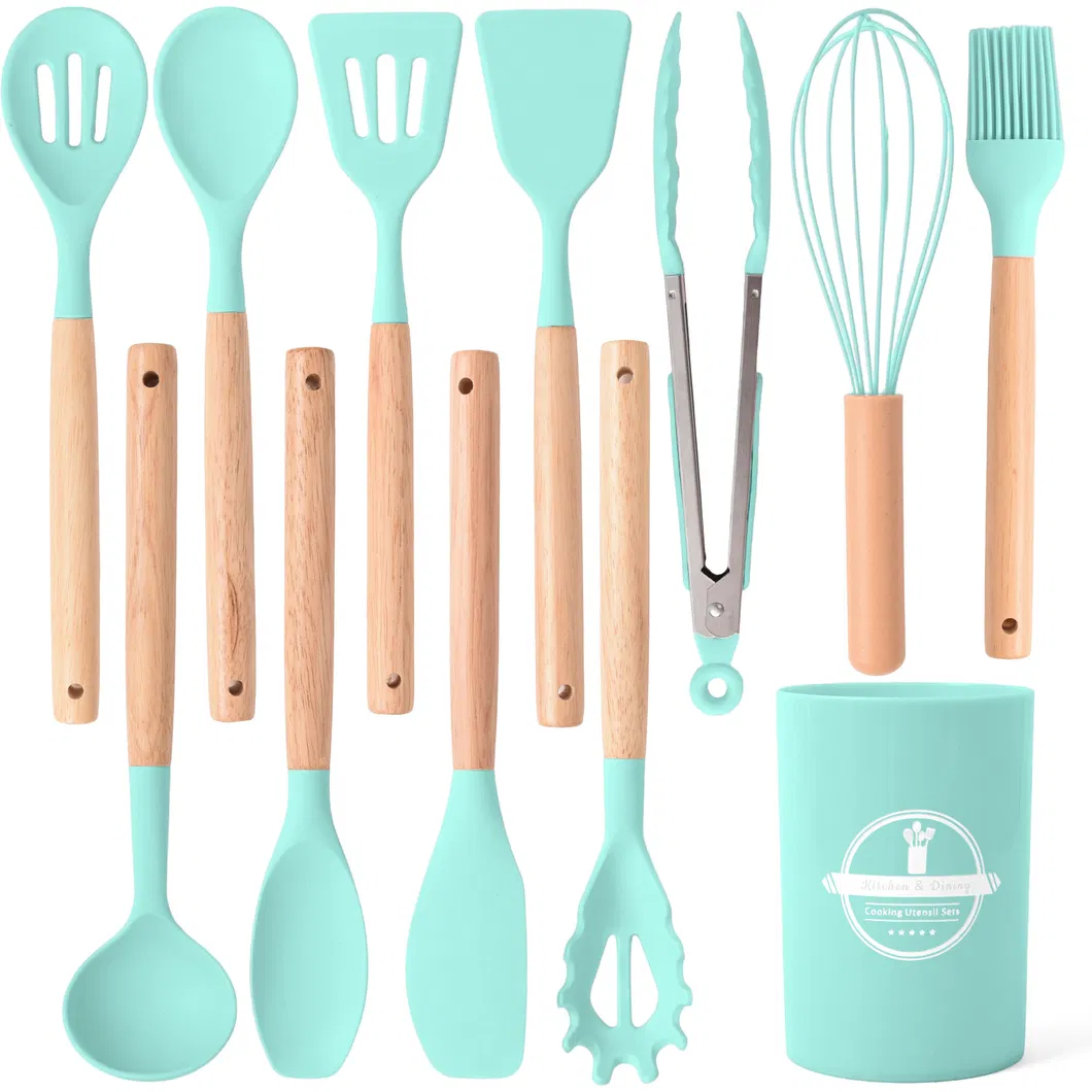 Juego de utensilios de cocina de silicona multiusos de 12 piezas, herramientas de cocina, 