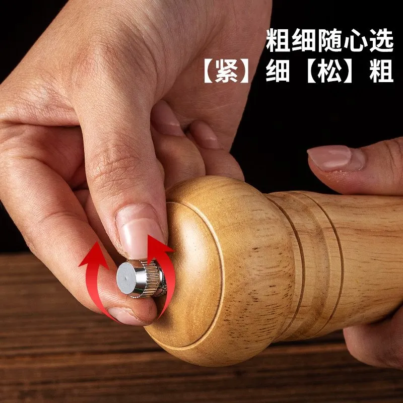 Molinillo manual de madera vers&aacute;til para cocina, perfecto para pimienta negra, sal marina y pimienta en polvo 