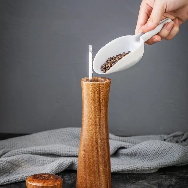 Bien - Molinillo manual de madera de acacia para pimienta y especias 
