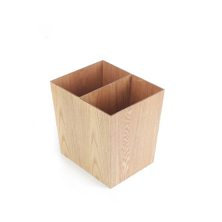 Bote de basura de madera de fresno doble para cocina/oficina/sala de estar 