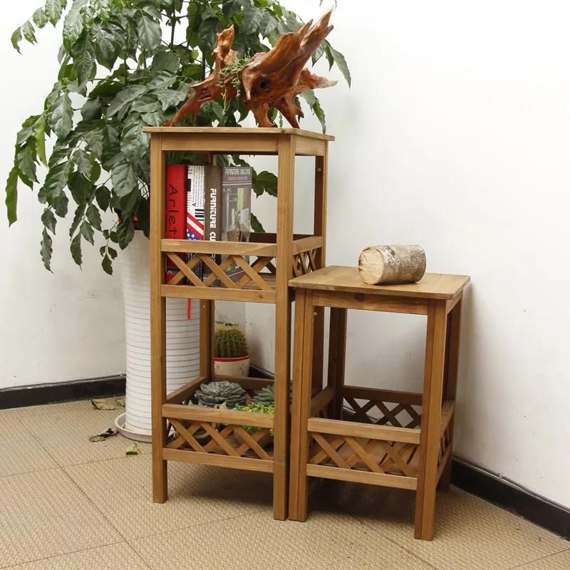 Estante de exhibici&oacute;n de soporte de jard&iacute;n de almacenamiento multicapa, soporte de madera para plantas para balc&oacute;n, pasillo, jard&iacute;n, 