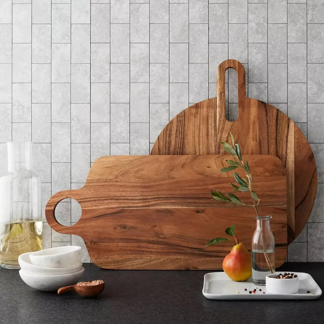 Juego de 2 tablas para charcuter&iacute;a de madera de acacia 