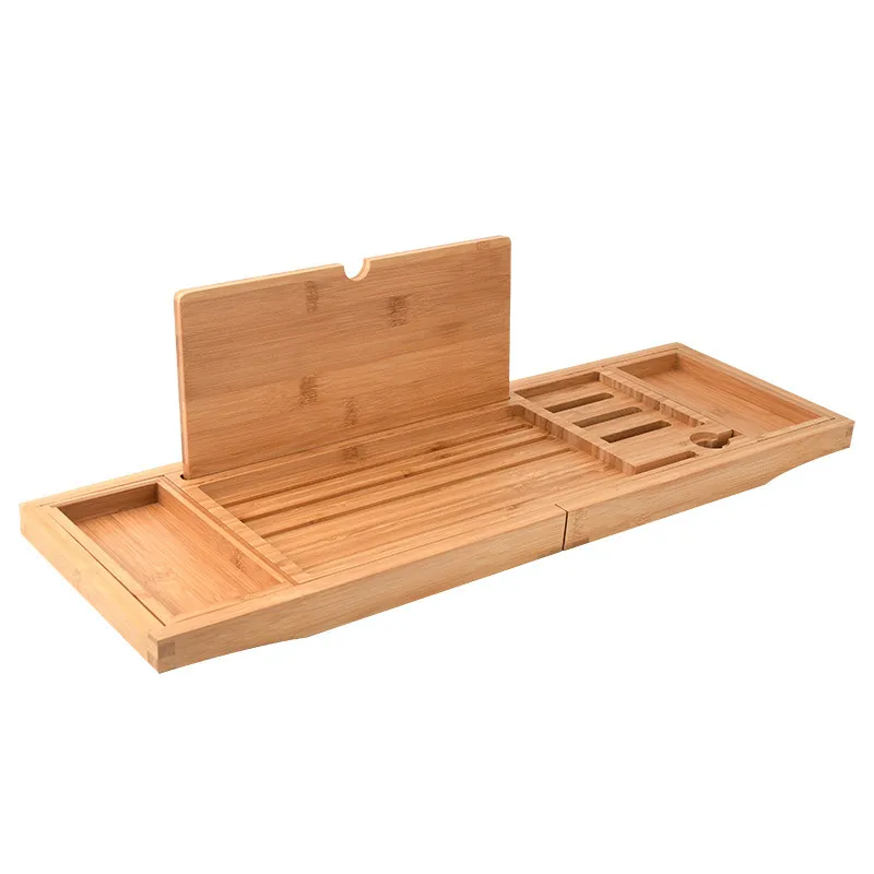 Estante extensible para ba&ntilde;era Bandeja para ba&ntilde;era Estante para ba&ntilde;era de bamb&uacute;