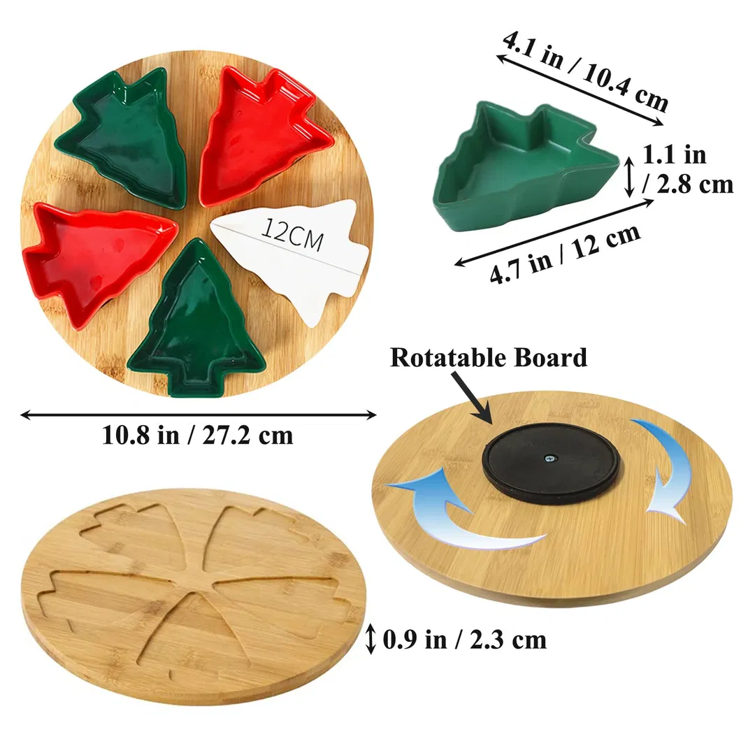 Elegante juego de chip y DIP de cer&aacute;mica para &aacute;rbol de Navidad de 5 piezas 