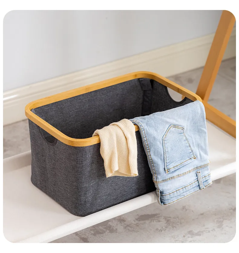 Cesta plegable de tela para la colada, caja de almacenamiento de escritorio para ba&ntilde;o. 