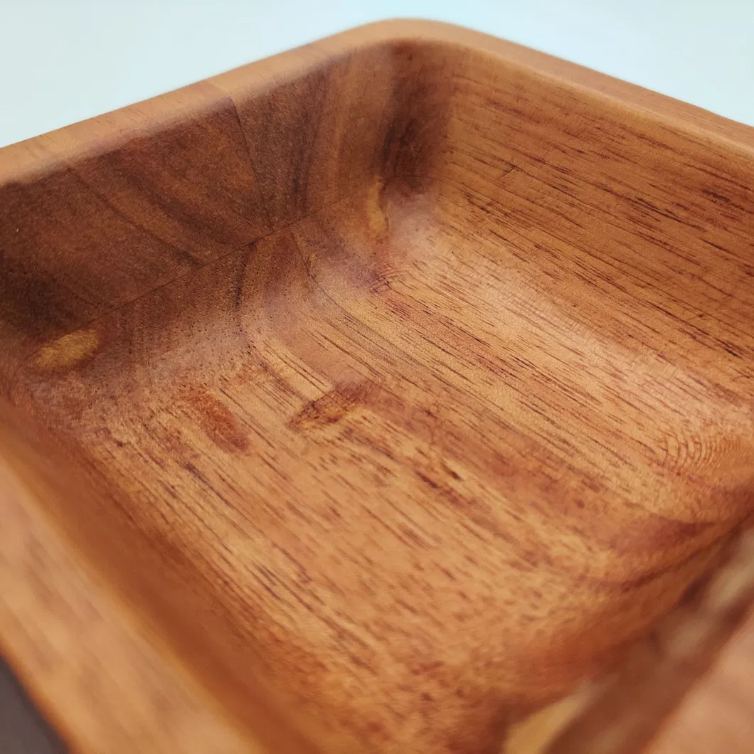 Venta al por mayor Tazones de salsa de madera de acacia cuadrados Platos de salsa