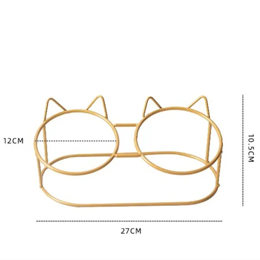 de cer&aacute;mica para gatos, cuencos para perros con estante de metal en forma de gato