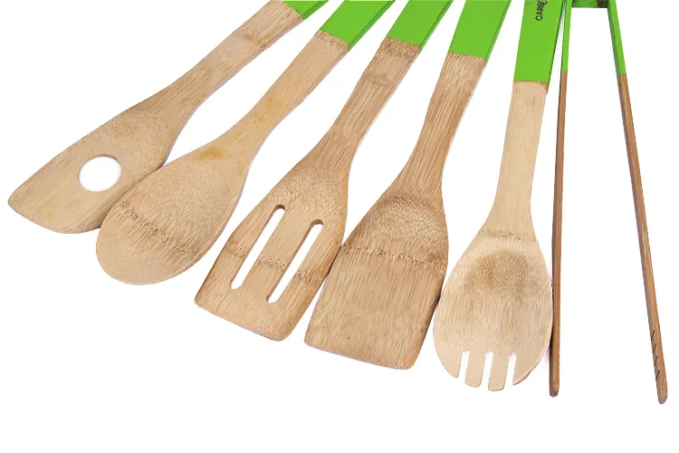 Venta al por mayor Utensilios de cocina de bamb&uacute; y madera Juego de 6