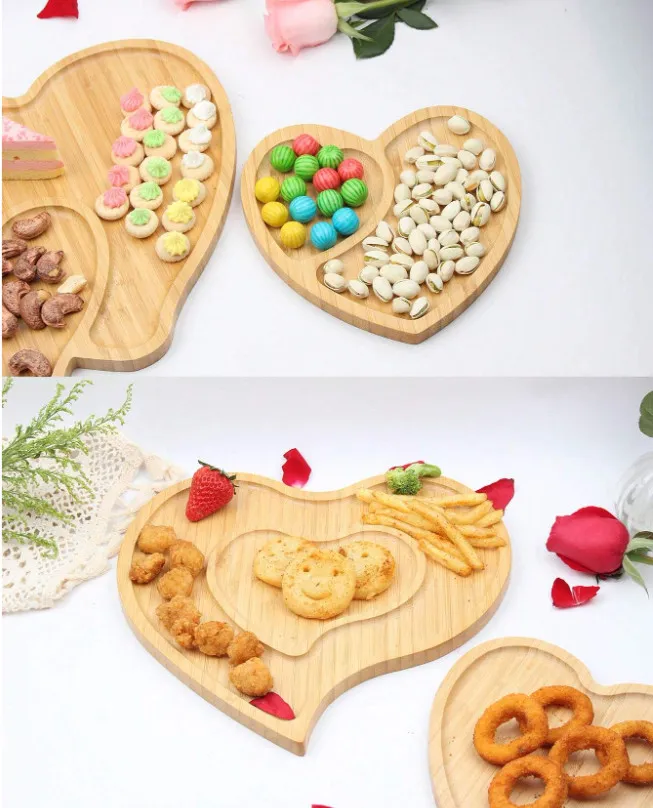 'Love', bandeja de bamb&uacute; para servir para regalo Platos de bamb&uacute; con forma de coraz&oacute;n 'Love', bandeja de bamb&uacute; para servir para regalo Platos de bamb&uacute; con 