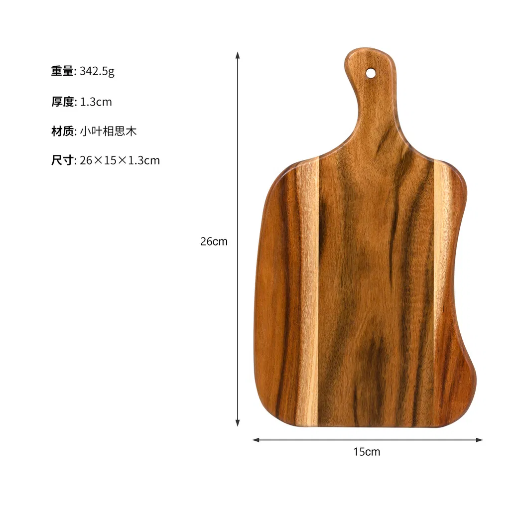 Tabla de cortar de madera de acacia de tama&ntilde;o personalizado con mango 