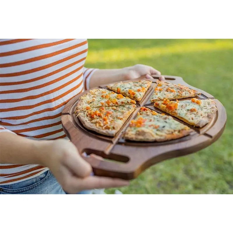Tabla para servir pizza de madera con forma de paleta, tabla para cortar