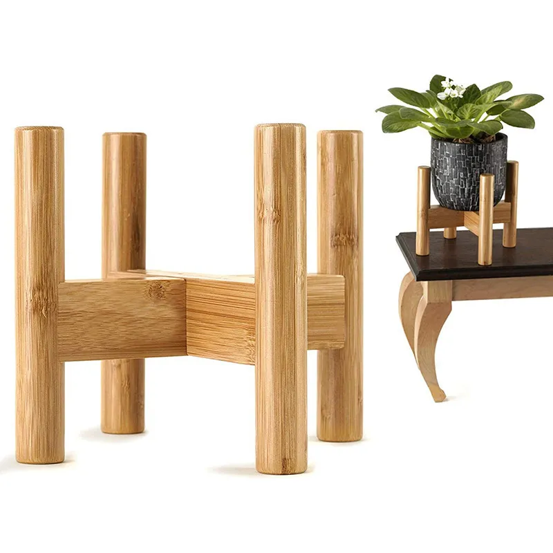 Soporte para plantas de interior de bambú