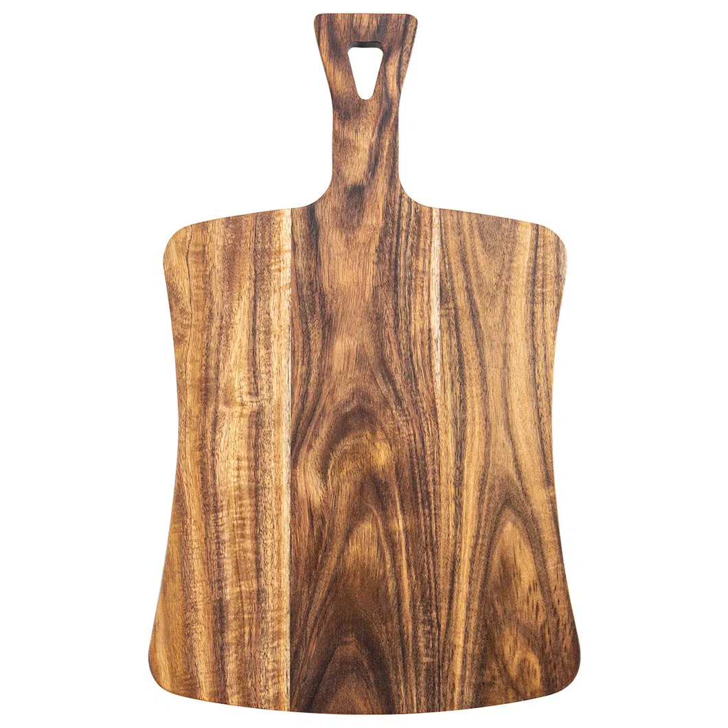 Tabla de cortar de madera con asas para frutas y queso 
