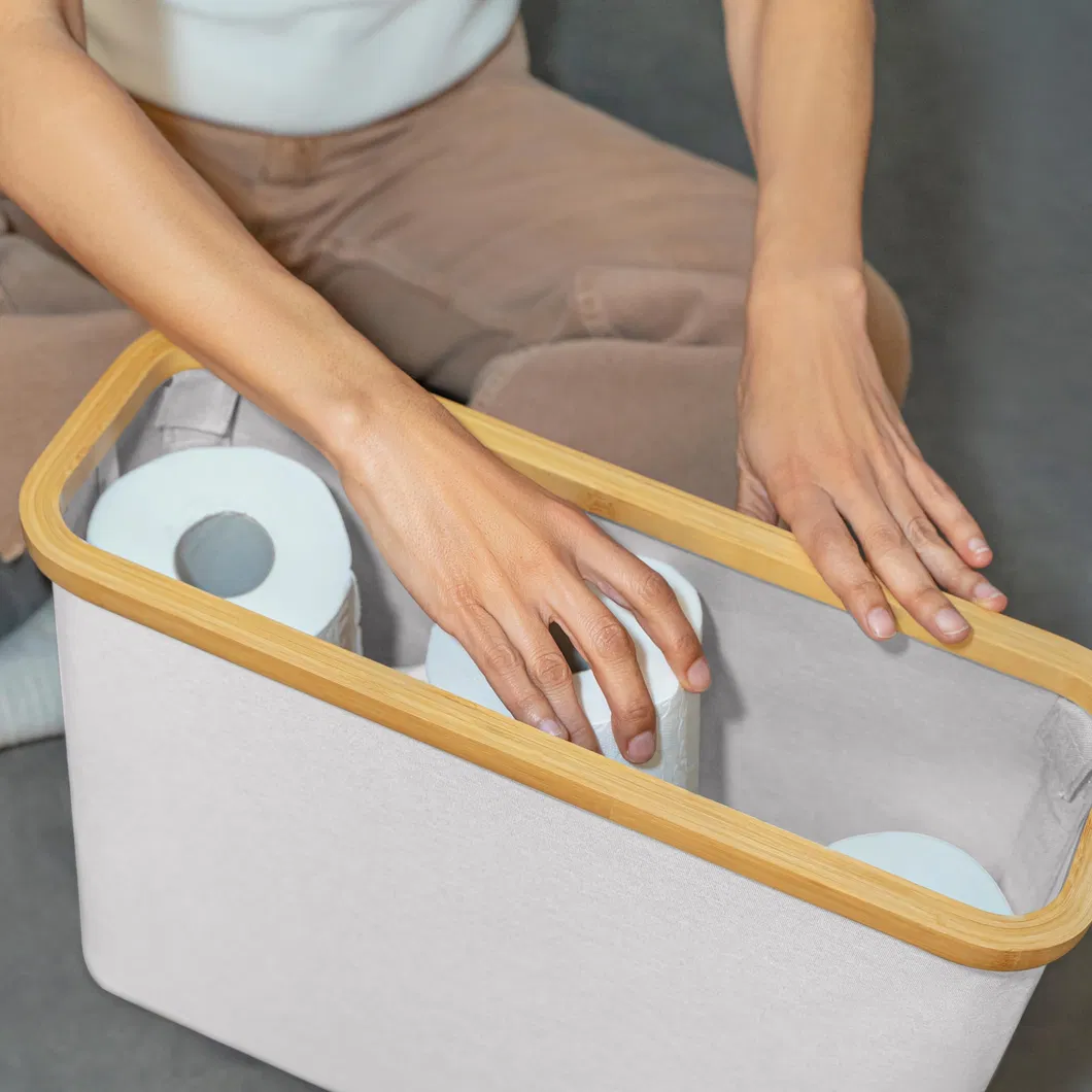 Cesta de almacenamiento de papel higi&eacute;nico para ba&ntilde;o de color blanco