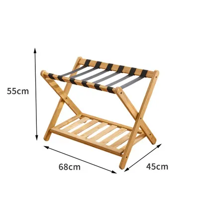 Portaequipajes plegable de bamb&uacute; y madera de pie para habitaci&oacute;n de hotel, portaequipajes para almacenamiento de equipaje.