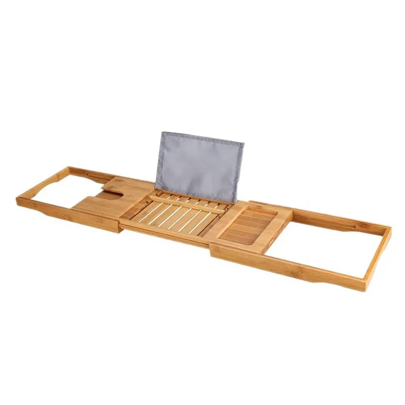 Estante de bambú para bañera, libro de vino, tableta, teléfono, jabonera.