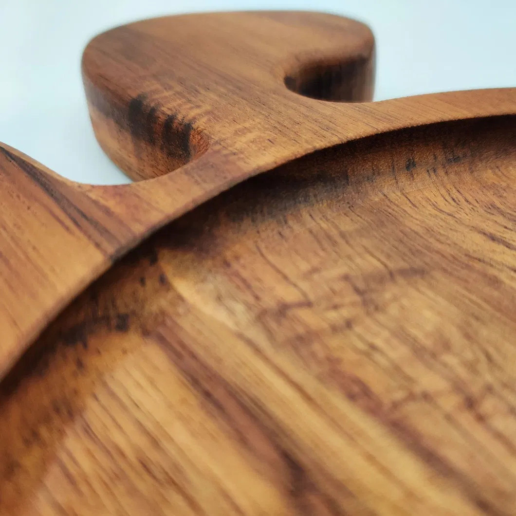 plato para servir de madera de acacia con forma de animal, juego de 2