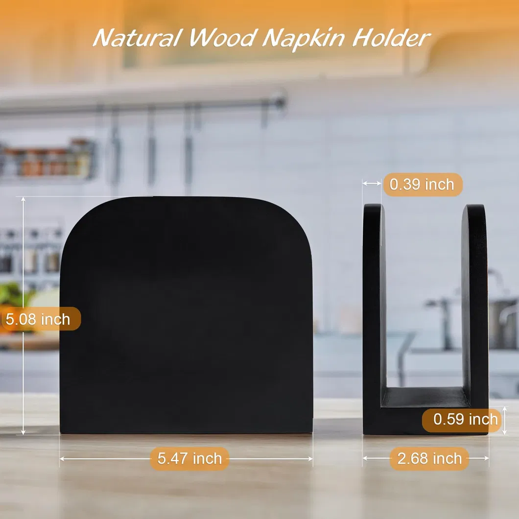 Servilleteros de pie de madera negros para cocina 