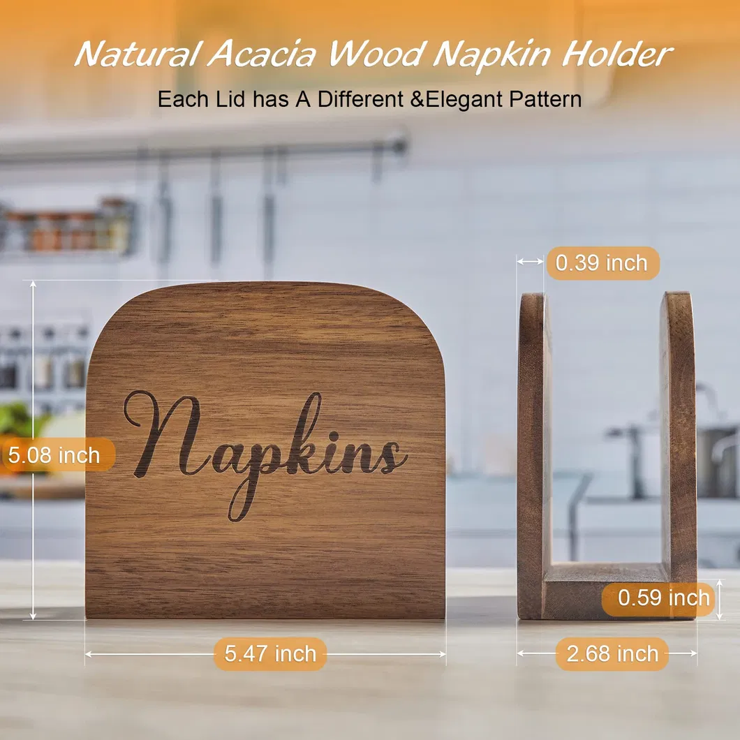 Servilletero de madera de acacia para mesa 