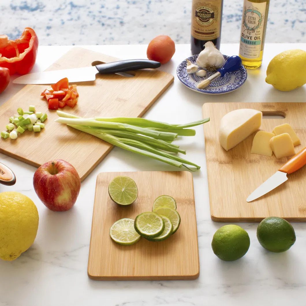 Juego de tablas de cortar de bamb&uacute; de 3 piezas para cocina 