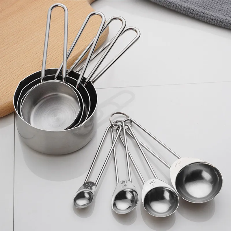 Juego de cucharas medidoras de acero inoxidable premium para cocinar y hornear con precisi&oacute;n 