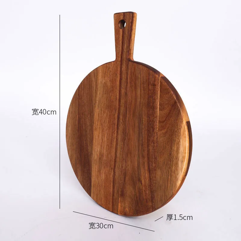 Tabla para cortar alimentos de madera personalizada con asa 