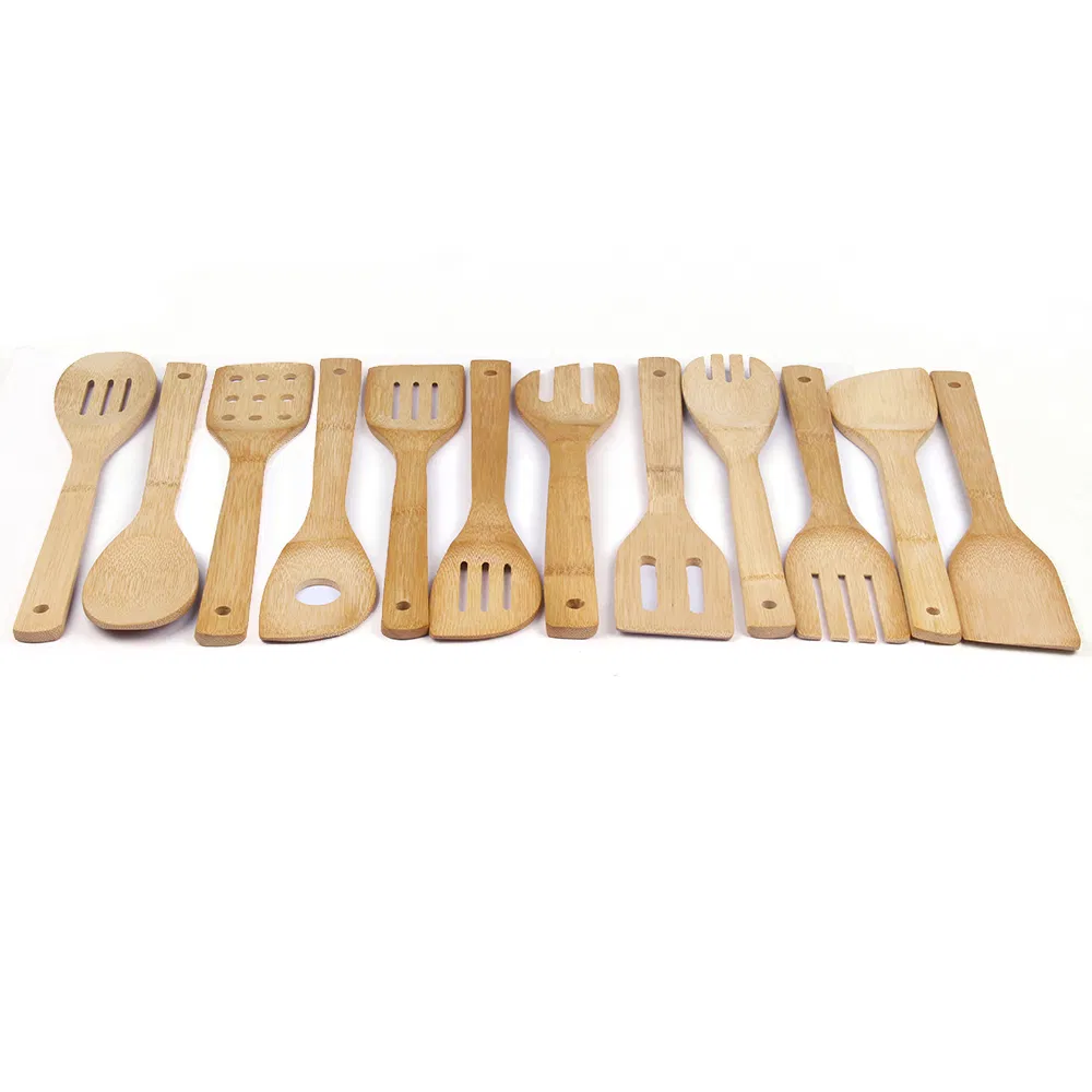dom&eacute;stico Juego de utensilios de cocina de bamb&uacute; de 14 piezas, juego de herramientas de cocina para uso dom&eacute;stico Juego de utensilios de cocina de bamb&uacute; de 14 piezas 