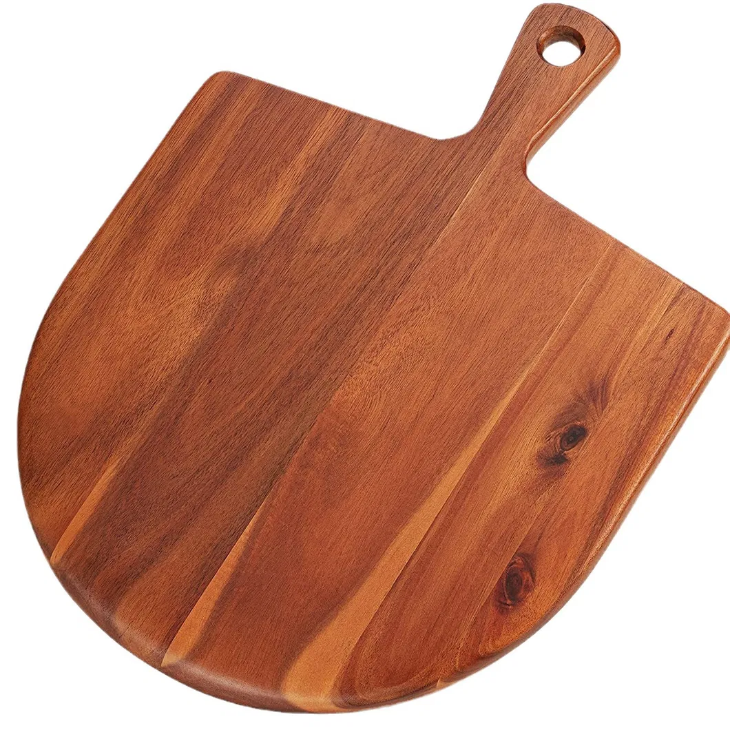 Tabla para servir pizza de madera con forma de paleta, tabla para cortar
