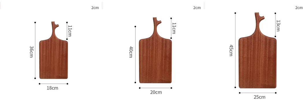 Tabla de cortar de madera de ébano, juego de 3 tablas para servir para acampar.