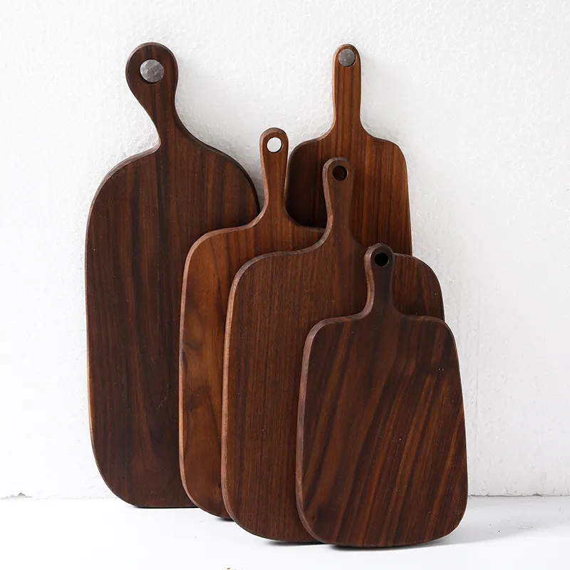 Tabla de cortar de madera de nogal occidental para pizza, sushi, bandeja para filete de queso, 