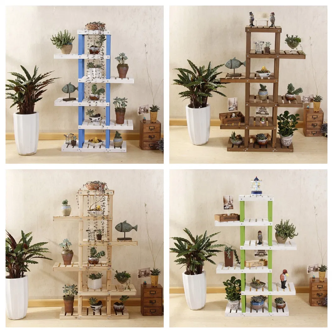 arriba - Abajo e izquierda - Mesa de seis capas apilada a la derecha - Mini estante de flores superior para plantas suculentas